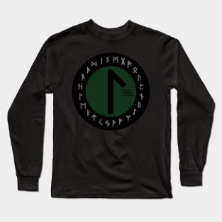 Green Laguz Futhark Rune Symbol Long Sleeve T-Shirt